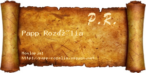 Papp Rozália névjegykártya
