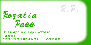 rozalia papp business card